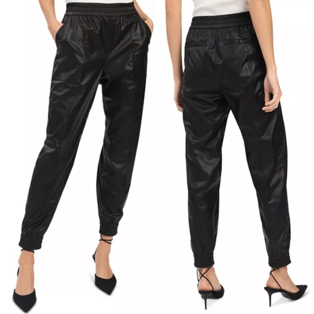 Derek Lam 10 Crosby Faux Leather Jogger Pants Black - Picture 12 of 12